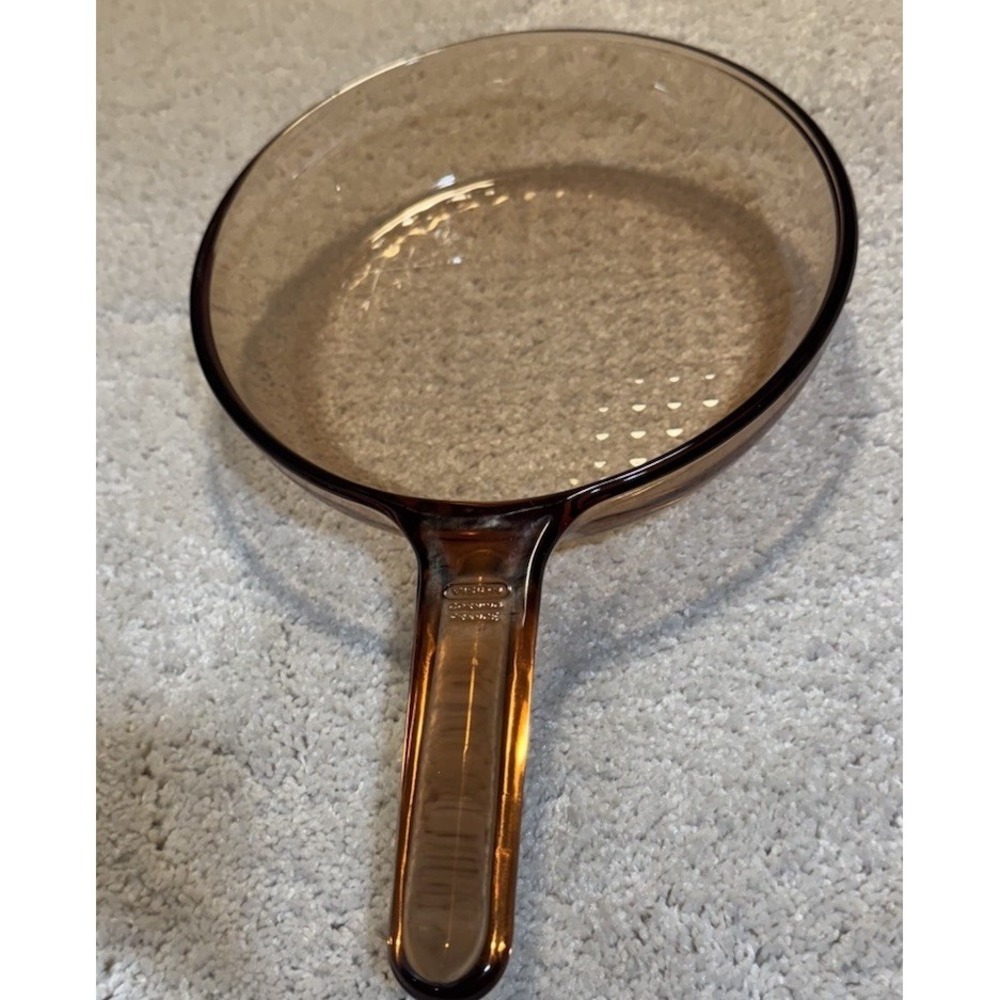 CorningWare Visions Amber Glass Skillet – 7″ Vintage Non-Toxic Cookware